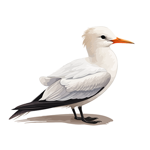 vector White-tailed tropicbird sitting white back ground