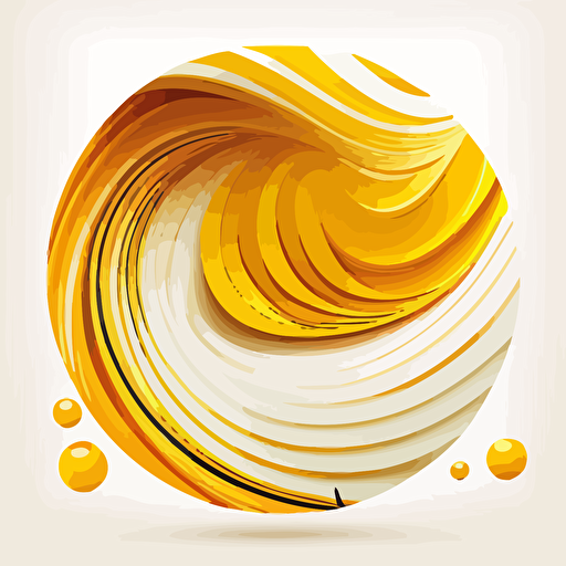 abstract yellow round shape vector white background