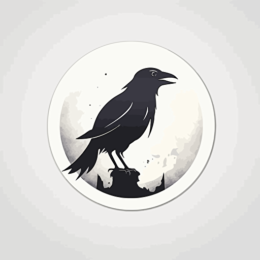 logo vector minimalistic raven cawing circle