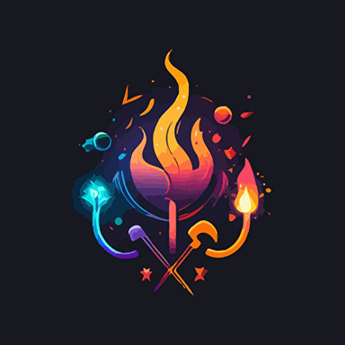 Minimalistic logo, colorful, magic effects, magic elements, vector