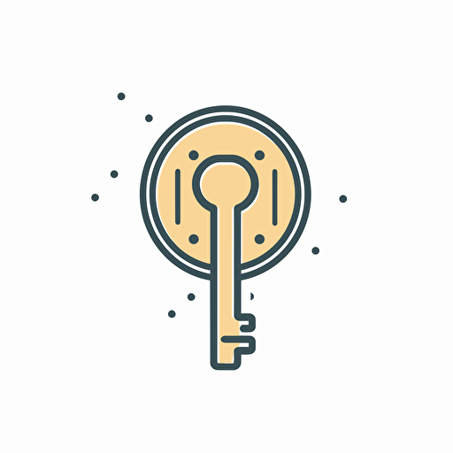cyber key icon, flat vector illustration, white background