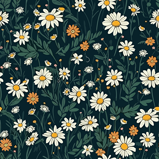 ditsy daisy pattern vector style