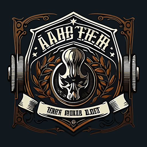 a vector logo for a gym, barbell, hydro 74 style