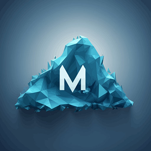 letters "MT" built from polygons, simple, vector logo, monotone
