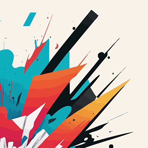 simple 2d vector, chaos abstract art