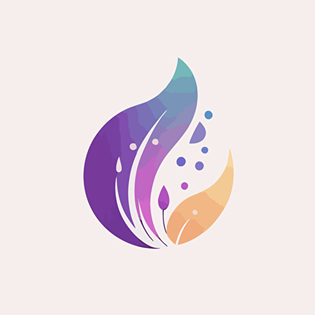 an abstract logo for a wellness app, vector, flat art, simple, minimalistic, light purples, white background