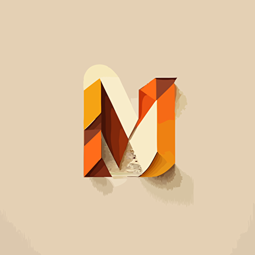 letter M logo, sans serif, minimal, some unrefined elements, other elements highly refined, flat, vector