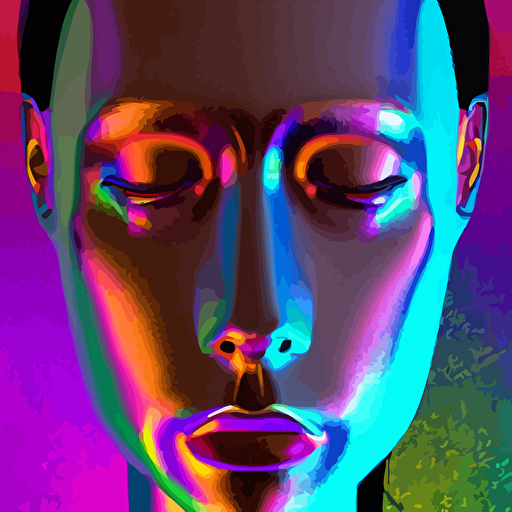 3d render holographic human robotic head glossy iridescent surrealistic 3d illustration human face non binary non binary model 3d model human cryengine holographic texture holographic material holographic rainbow concept cyborg artificial intelligence