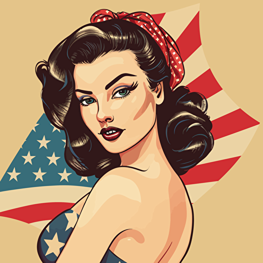 american pin up art vector