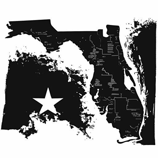 Florida state black outline filled in black vector