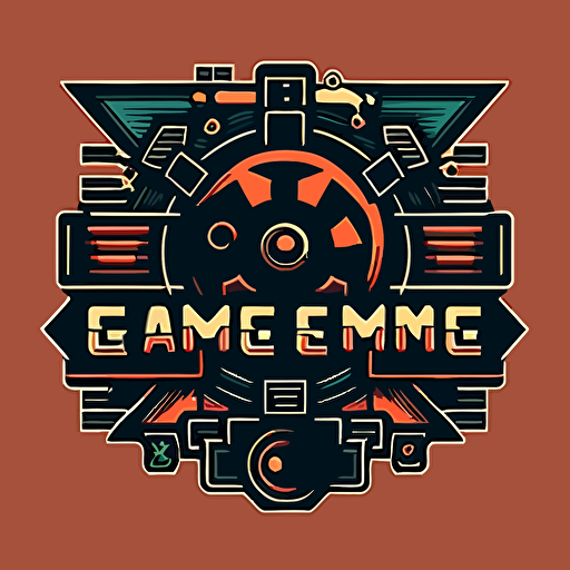 game engine logo, 2D flat vector, simplistic, few colors
