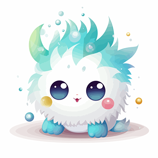cute chao creature, white background, vector art