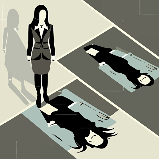 women in business suit , intop positions, women in business suit in the carpet floor, vector illustration