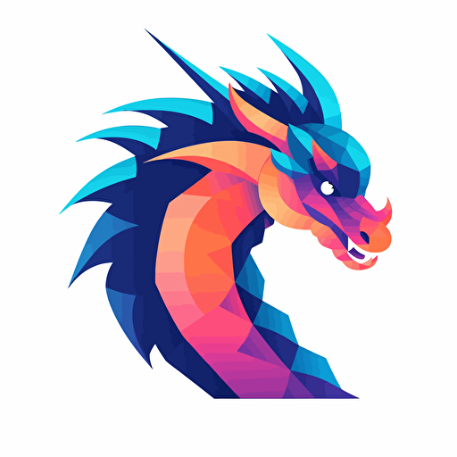 a dragon fintech logo 2d vector