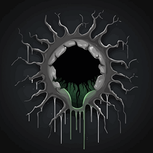 a dark vector background with venom like slime dripping from the walls making a hole in the center