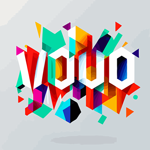 Logo text "woohoo", geometric, vector, vivid color, minimal, in white background, GenZ taste, by Rob Janoff