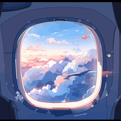 airplane window illustration vector art