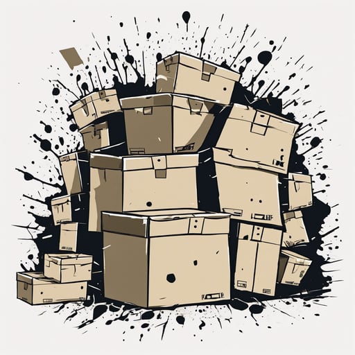 a pile of boxes