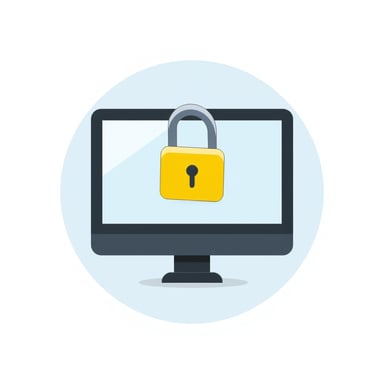 a screen locked in chains