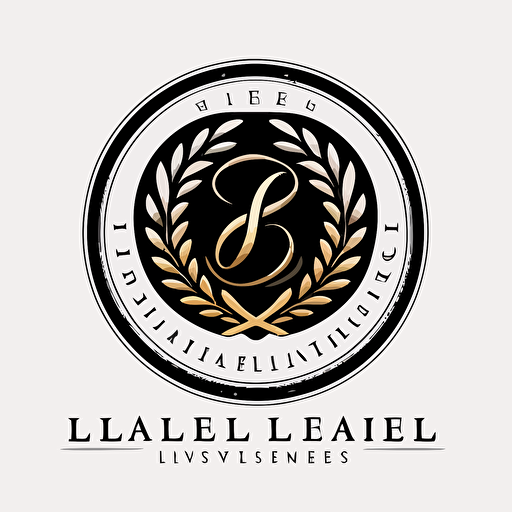 Very simple iconic logo for luxury real estate lifestyle agency featurs "L I" intertwined, black vector, on white background v5