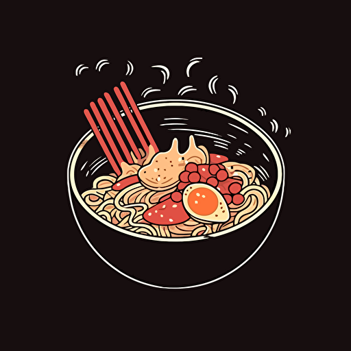 Ramen shop logo, flat, vector, minimal