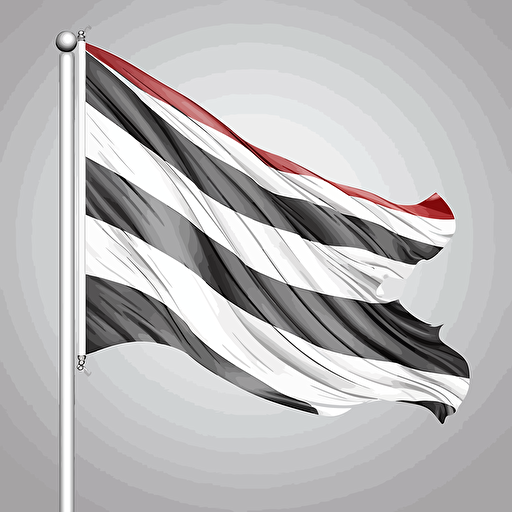 striped flag on a pole waving in the wind, vector art