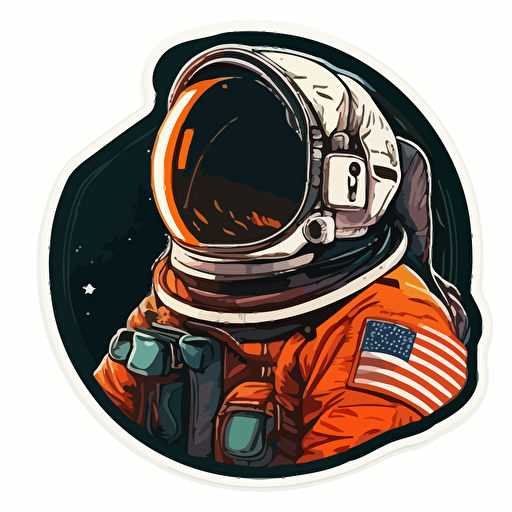 astronaut patch, vector, 2d,