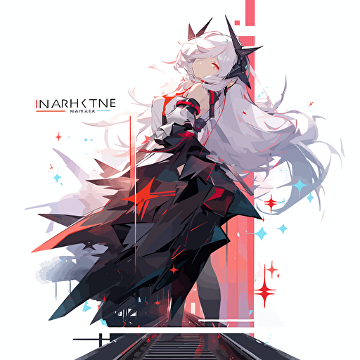 Anime style honkai star rail, minimalistic, flat, vector design, white background