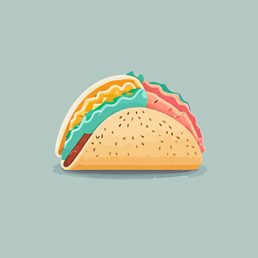 taco minimalistic pastel colors vector