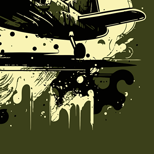 militar airplane doodle vector ilustration