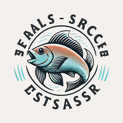 make me a logo for fish rescue, simple, clean, on white background, less than 10 colors, vector, pastel