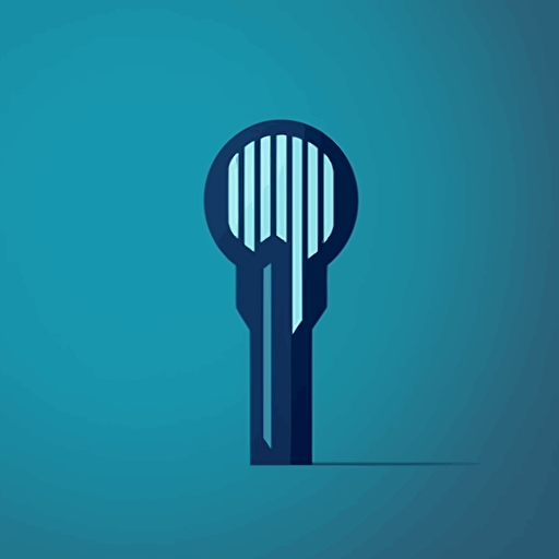 minimalist logo, blue wooden stake, in the style of nba team logo, flat design, vector render