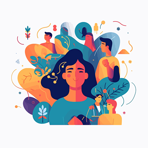 Person finding, realizing and paying attention to unique talents and differences from other people. Psychological concept of human authenticity, otherness and uniqueness. Flat vector illustration