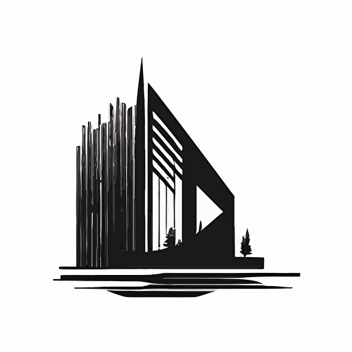 iconic logo, architect, minimalist, black vector on white background