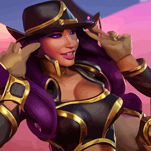 pretty caitlyn league legends kda music video 3d render octane render game art realistic highly detailed trending artstation 4k trending artstation pixar cgsociety unreal engine 5 redshift render trending artstation blender behance cg