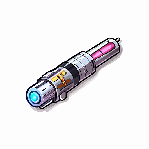 a light saber with a usb charger, vector art, illustration, white background