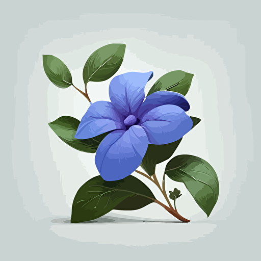 periwinkle flover for logotype, vector style, realictic