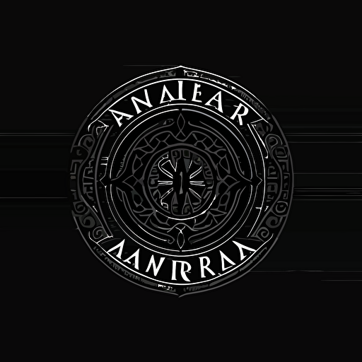 a simple, vector, minimal logo design for an artist called "Marekevada", black backround, cryptic