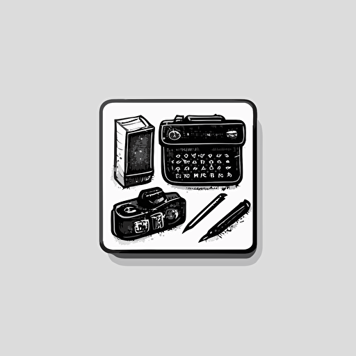 hand drawn, black icon, vector, notion style, magnet