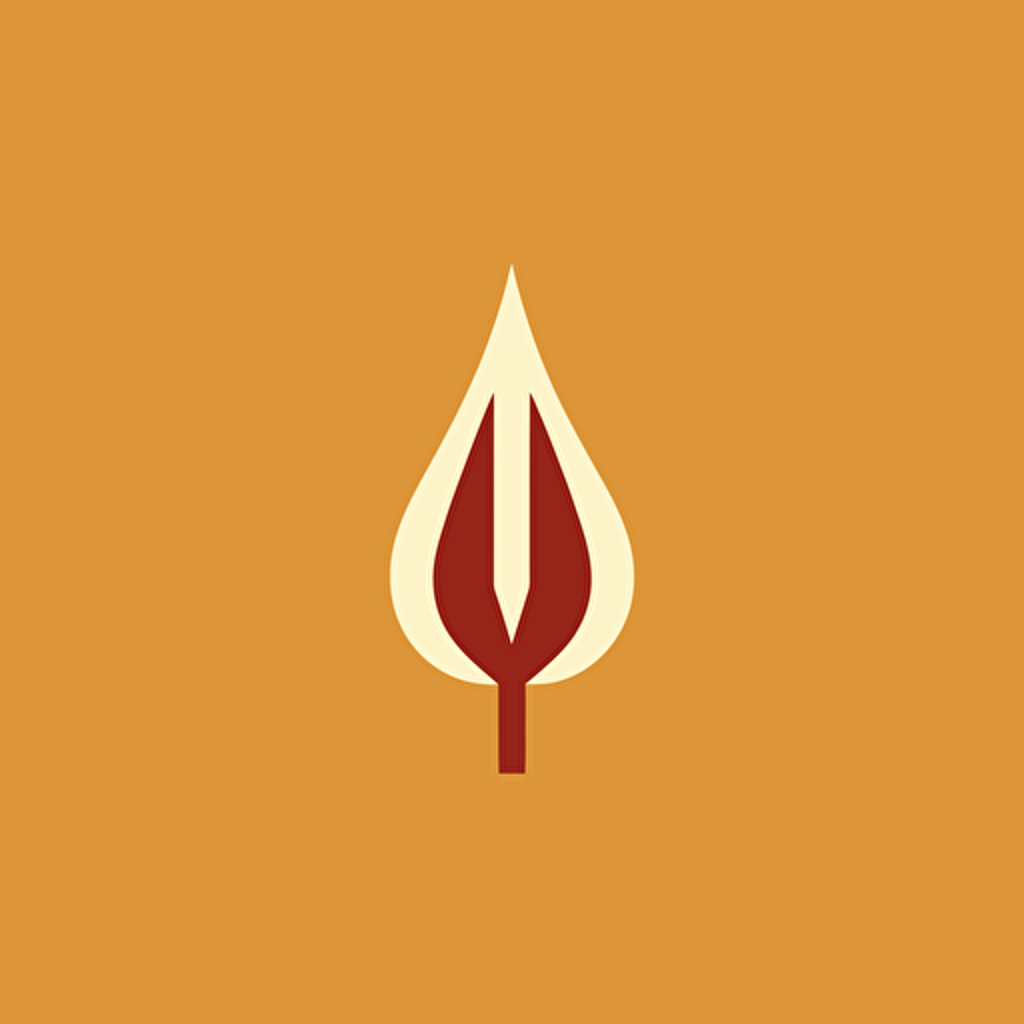 minimalist simple burning leaf, viking rune style, flat, vector