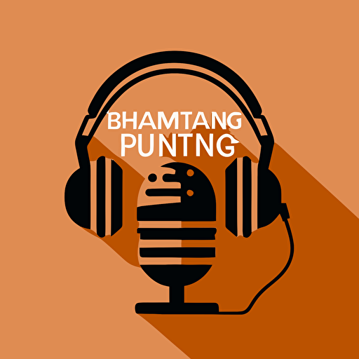 flat vector logo of podcasting and making money, simple minimal, by Ivan Chermayeff