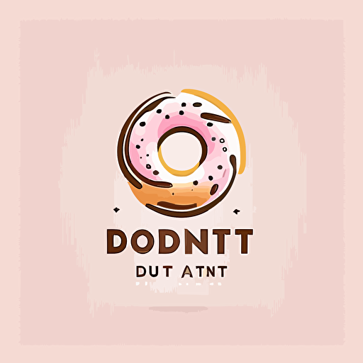 Vector minimalist modern logo concept with elements donuts, desserts, pink colors