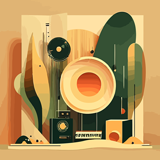 artwork, album cover, lofi song, jazzy, one object in the middle, simple, vector, abstract, plain background
