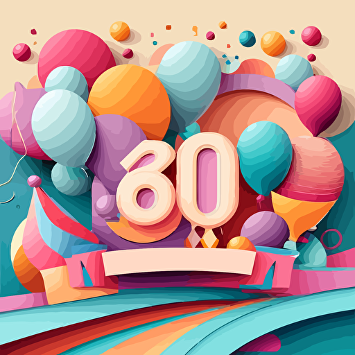 birthday backdrop for kids, vector, colourful