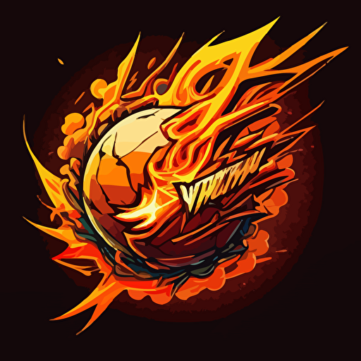 vector logo fireball cartoon