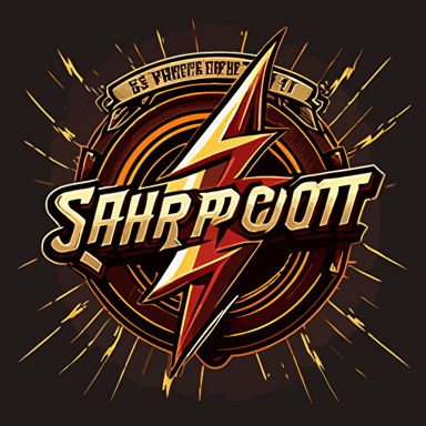 vector logo for sharpshot media merch featuring lightning bolt