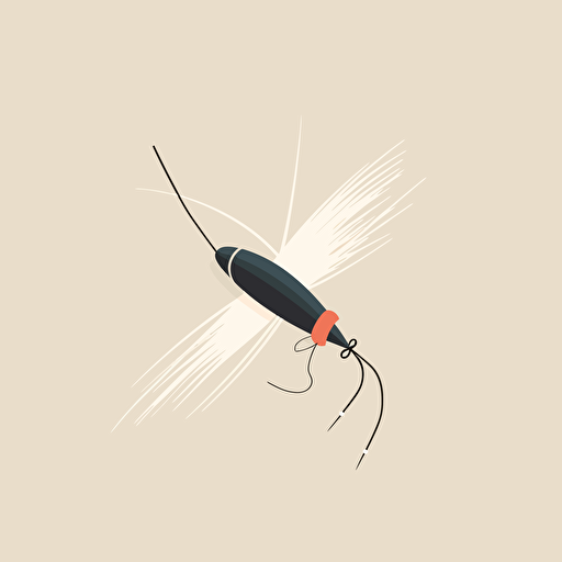 a shrimp fly lure, minimalist design, vector