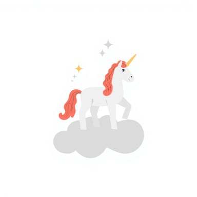 a unicorn on a cloud