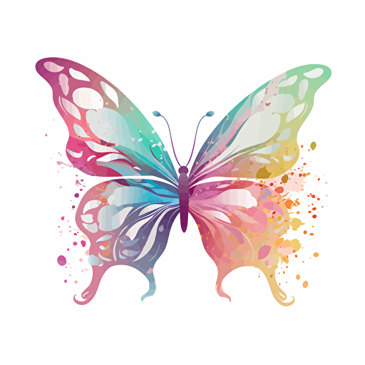 a mothers day butterfly, use pastel colors only, 2d clipart vector, minimalistic , hd, white background