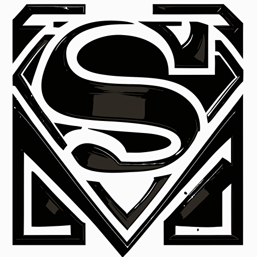 superman logo, black, simple, vector, white background